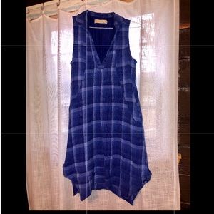 Anthropologie blue plaid dress